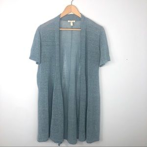 EILEEN FISHER organic Linen crepe shimmer Cardigan